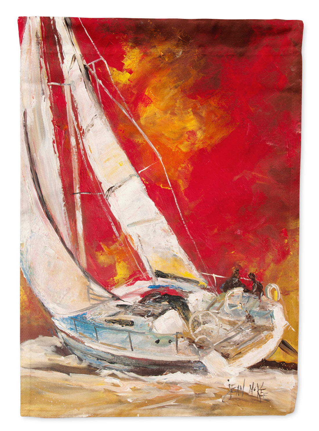 Red Sailboat Flag Garden Size JMK1154GF  the-store.com.