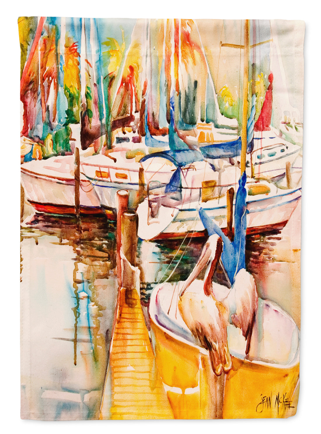 Sailboats and Pelicans Flag Garden Size JMK1160GF  the-store.com.