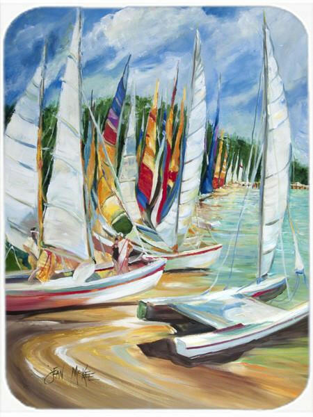 Eastern Shore Sailboats Glass Cutting Board Large JMK1162LCB by Caroline&#39;s Treasures