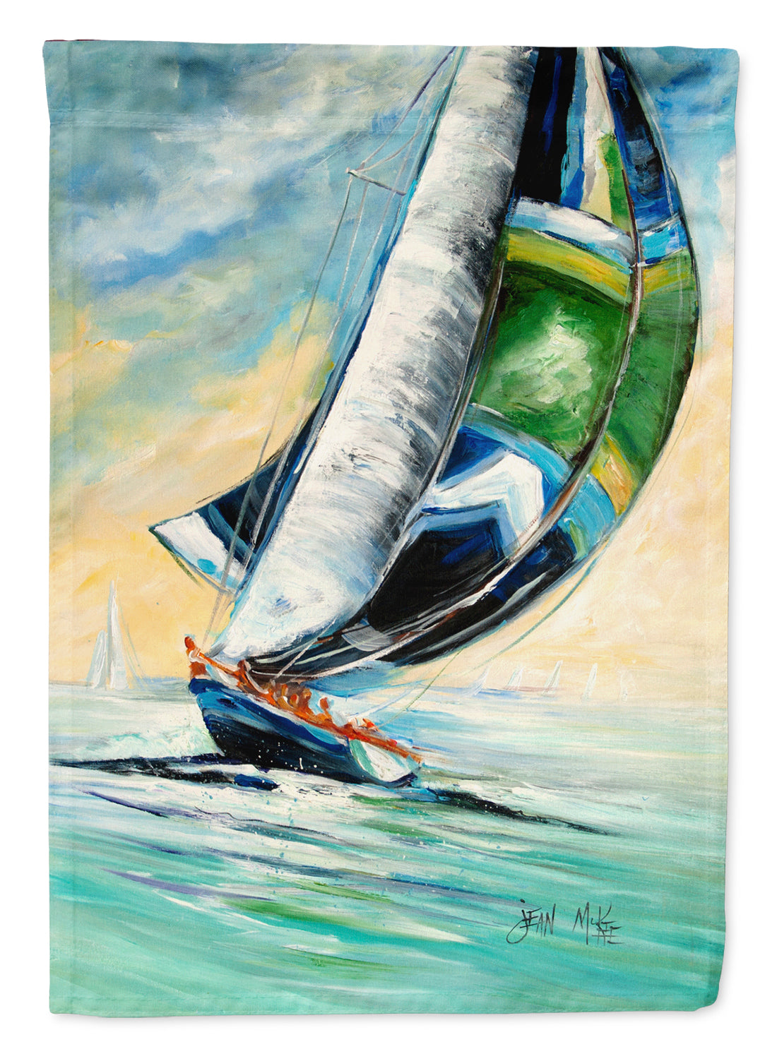 Cruising the Coast Sailboats Flag Canvas House Size JMK1163CHF  the-store.com.