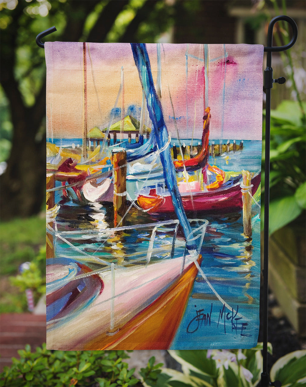 Purple Sailboats Flag Garden Size JMK1165GF  the-store.com.