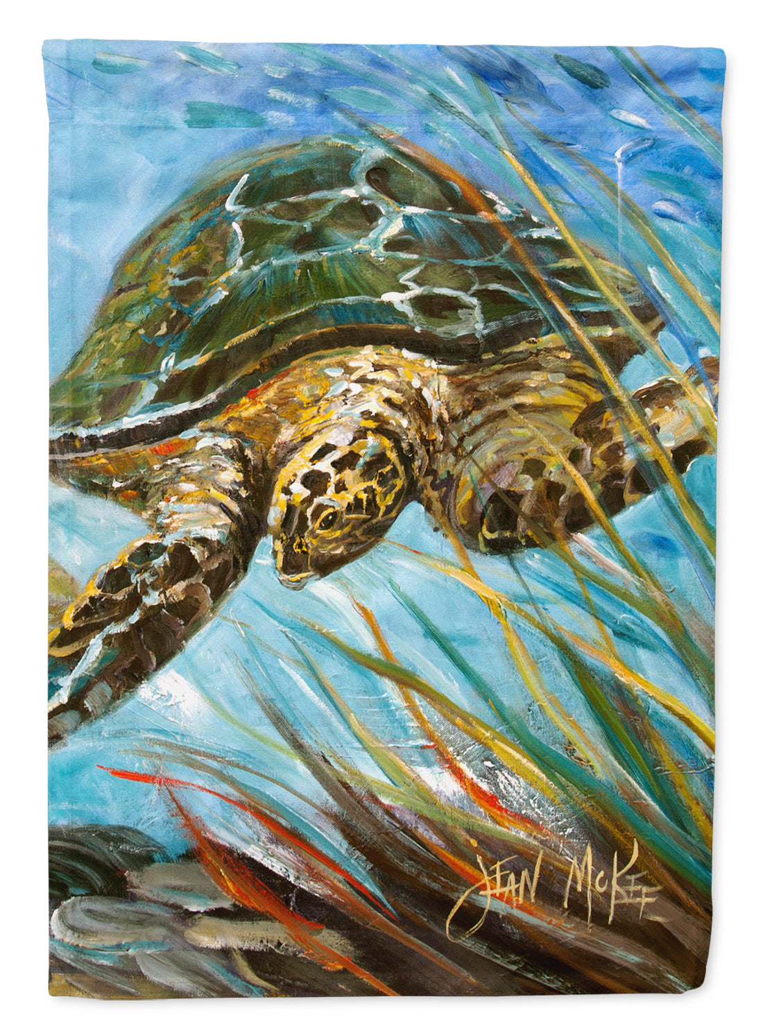 Loggerhead Sea Turtle Flag Canvas House Size JMK1168CHF  the-store.com.