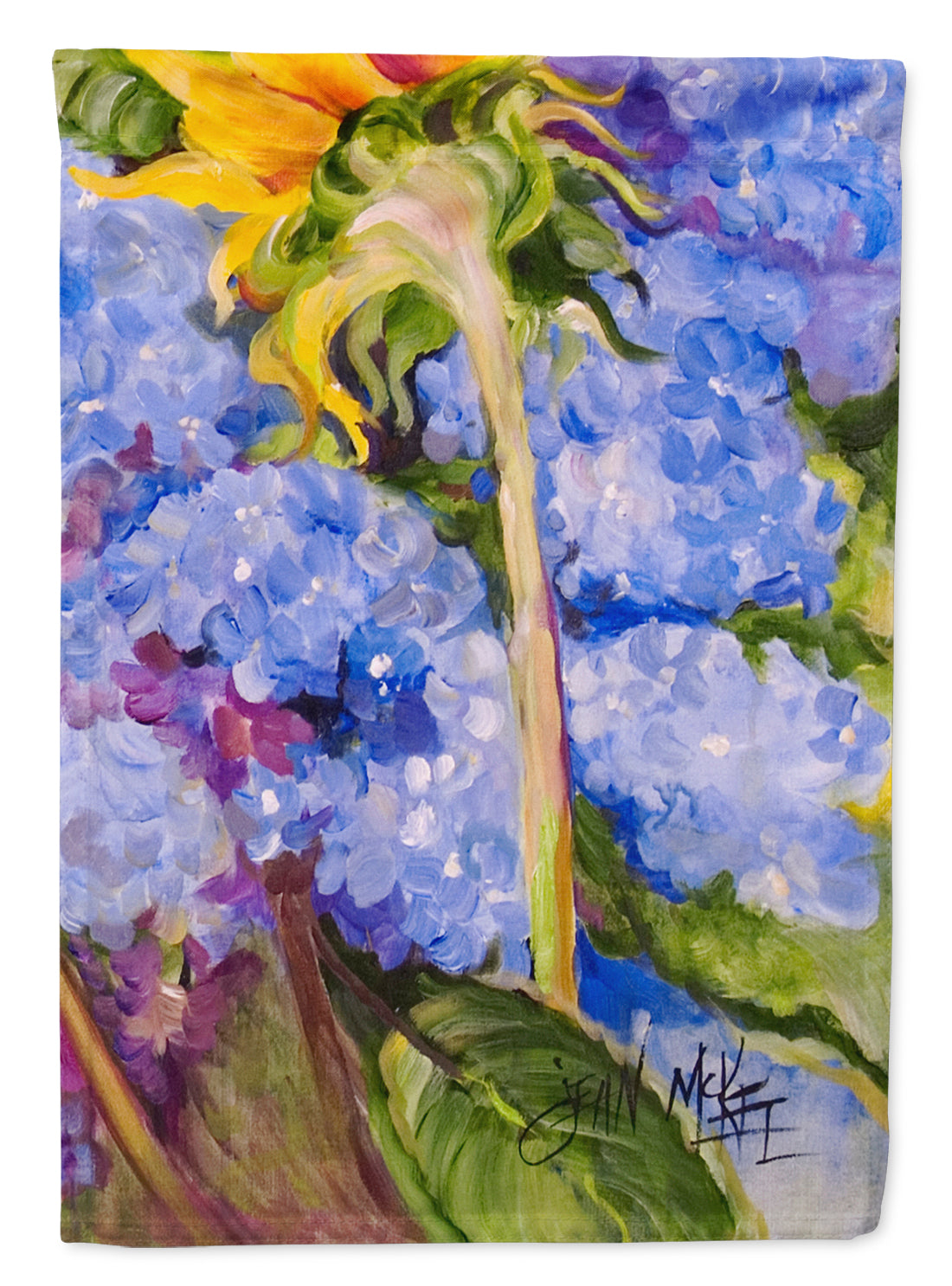 Hydrangea and Sunflower Flag Canvas House Size JMK1174CHF  the-store.com.