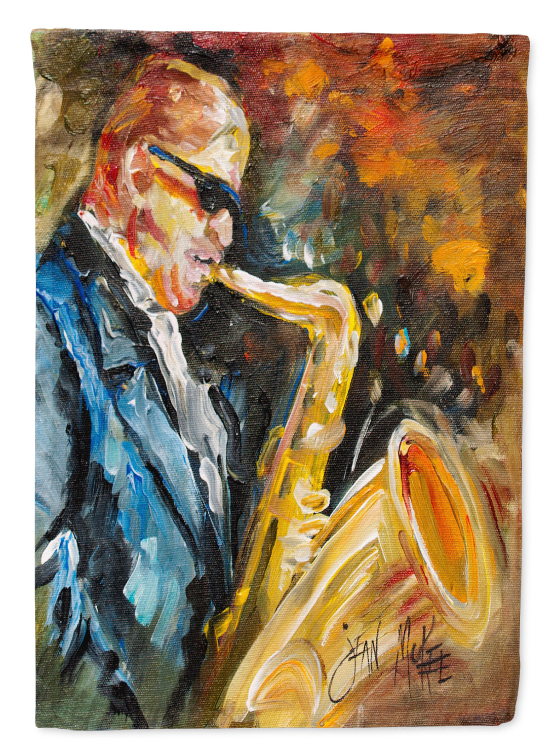 Jazz Saxophone Flag Canvas House Size JMK1186CHF  the-store.com.