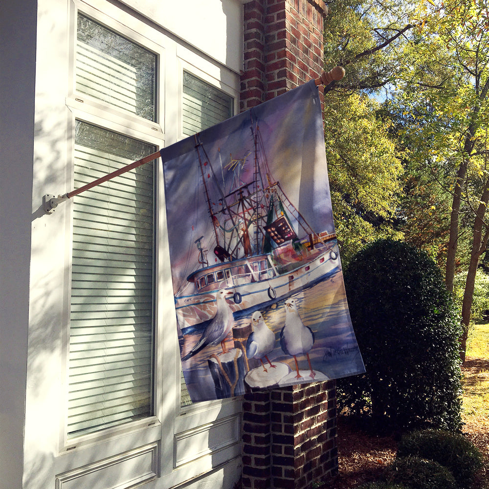 Sea Gulls and shrimp boats Flag Canvas House Size JMK1196CHF  the-store.com.