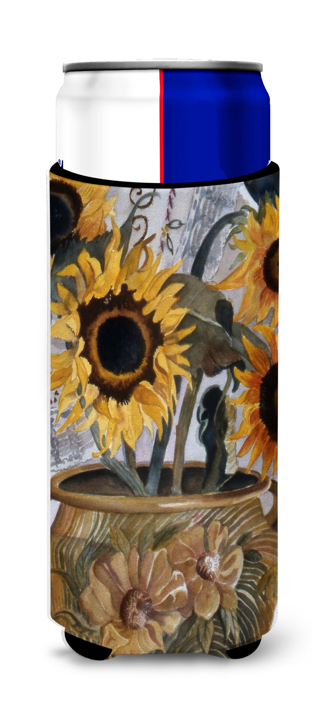 Pot of Sunflowers Ultra Beverage Insulators for slim cans JMK1202MUK.