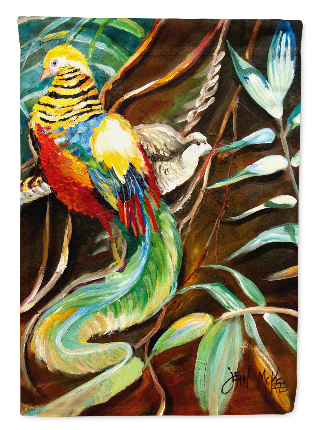 Mandarin Pheasant Flag Canvas House Size JMK1204CHF  the-store.com.