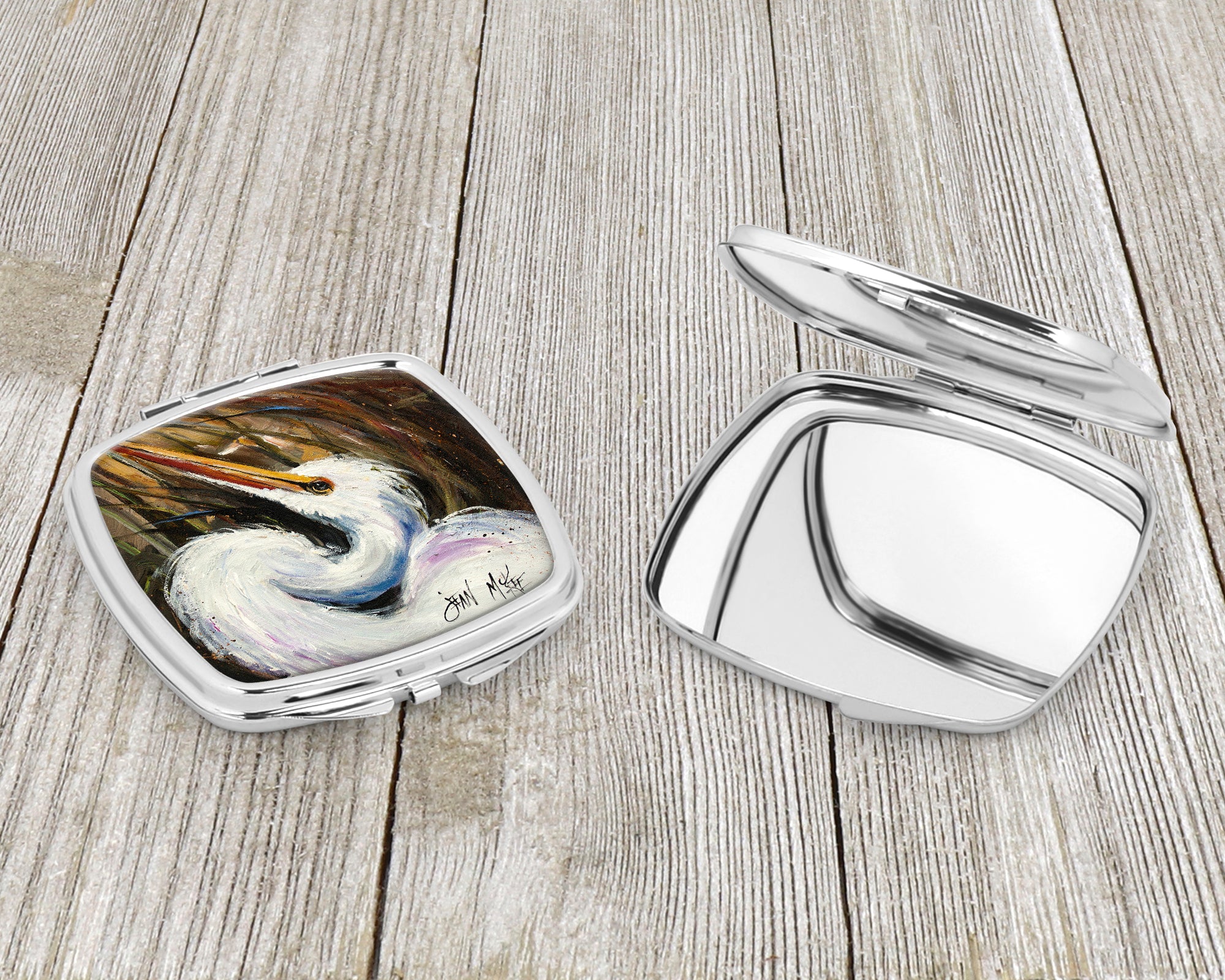 White Egret Compact Mirror JMK1214SCM  the-store.com.