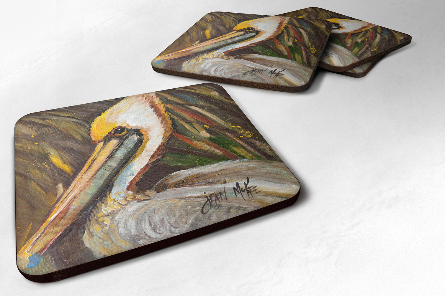 Set of 4 Pelican lookin East Foam Coasters JMK1217FC - the-store.com