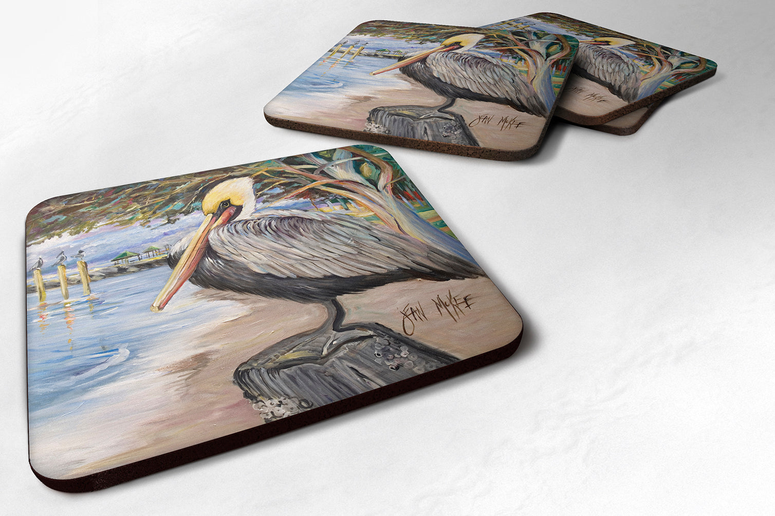 Set of 4 Pelican Bay Foam Coasters JMK1218FC - the-store.com