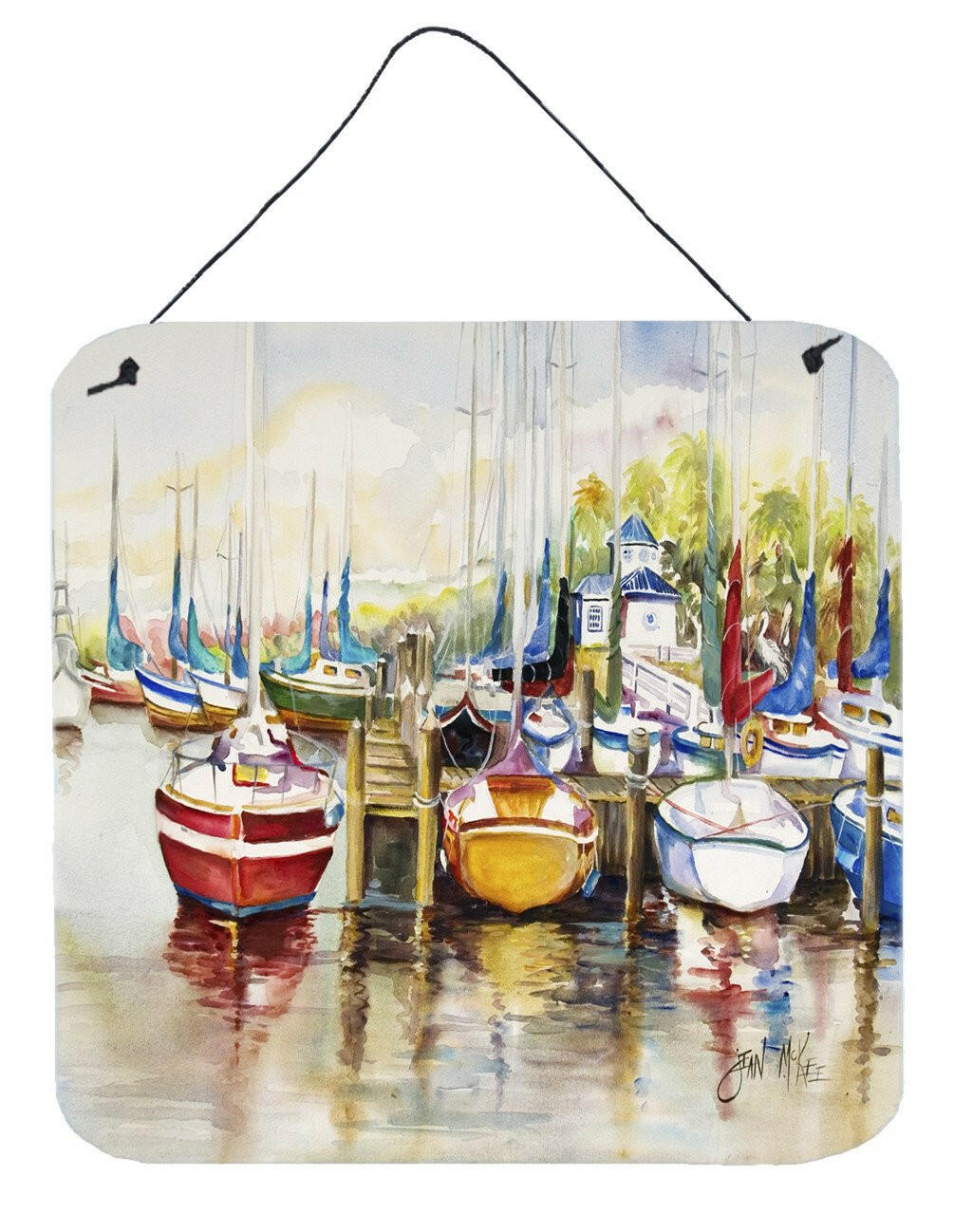 Paradise Sailboats Wall or Door Hanging Prints JMK1235DS66 by Caroline&#39;s Treasures