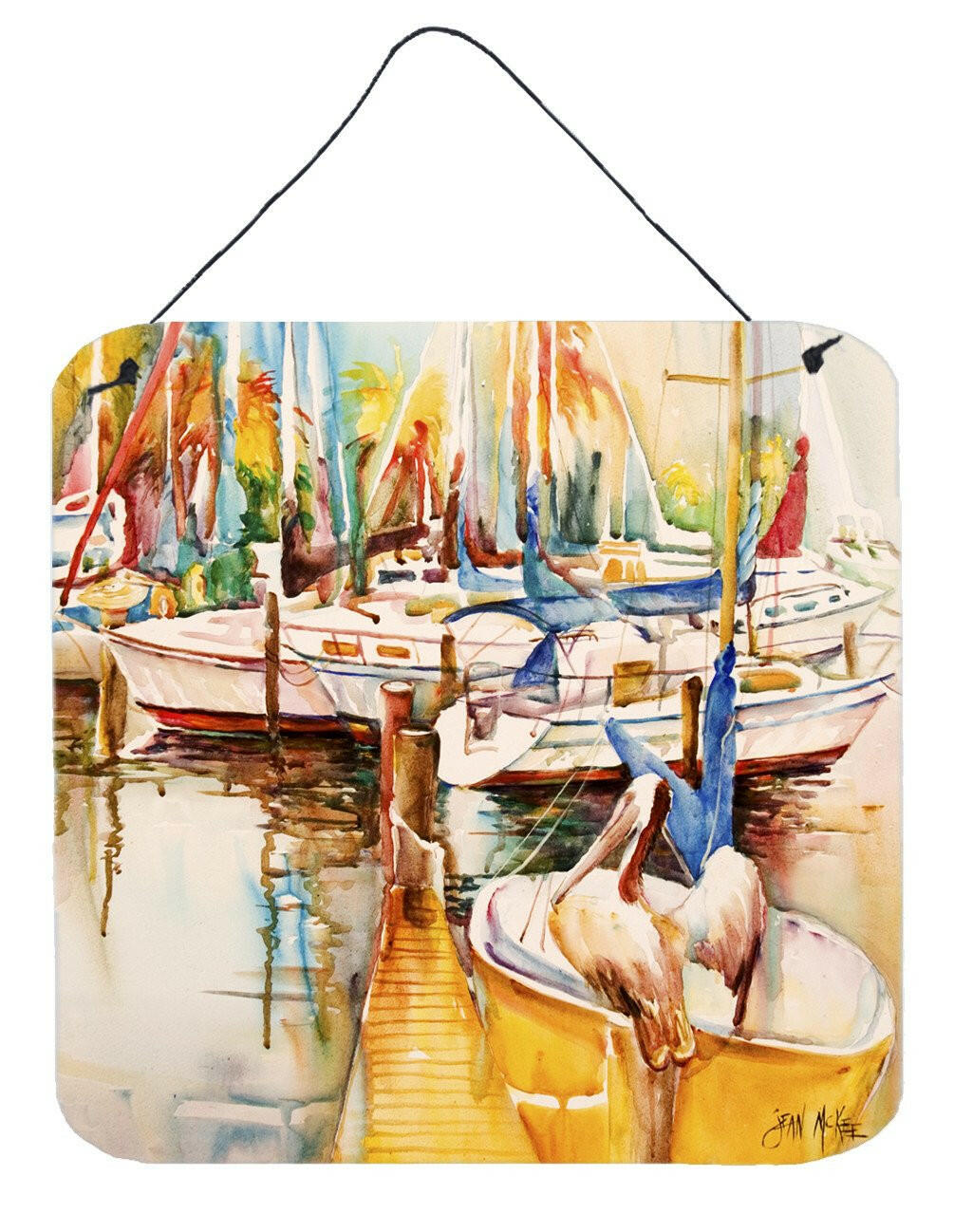 Pelicans and Sailboats Wall or Door Hanging Prints JMK1238DS66 by Caroline's Treasures