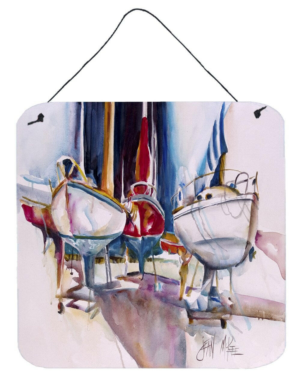 Dry Dock Sailboats Wall or Door Hanging Prints JMK1240DS66 by Caroline's Treasures