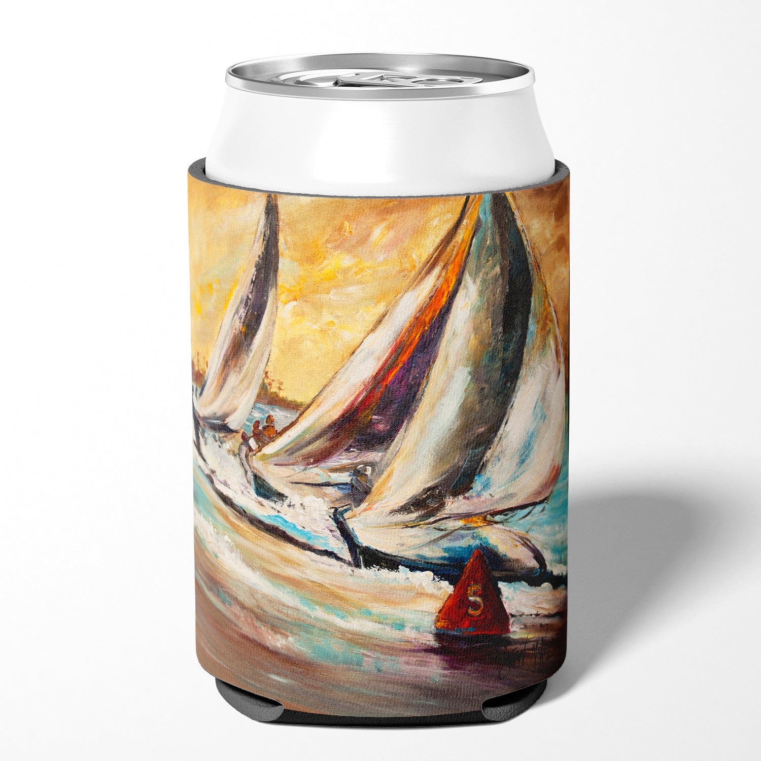 Boat Race Sailboats Can or Bottle Hugger JMK1244CC.