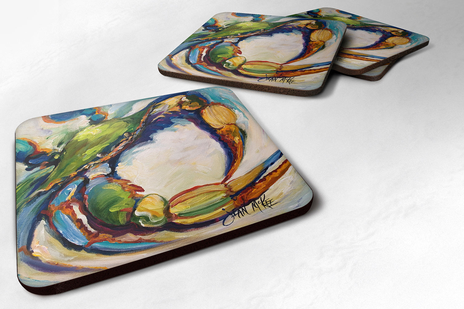 Set of 4 #21 Crab Foam Coasters JMK1254FC - the-store.com