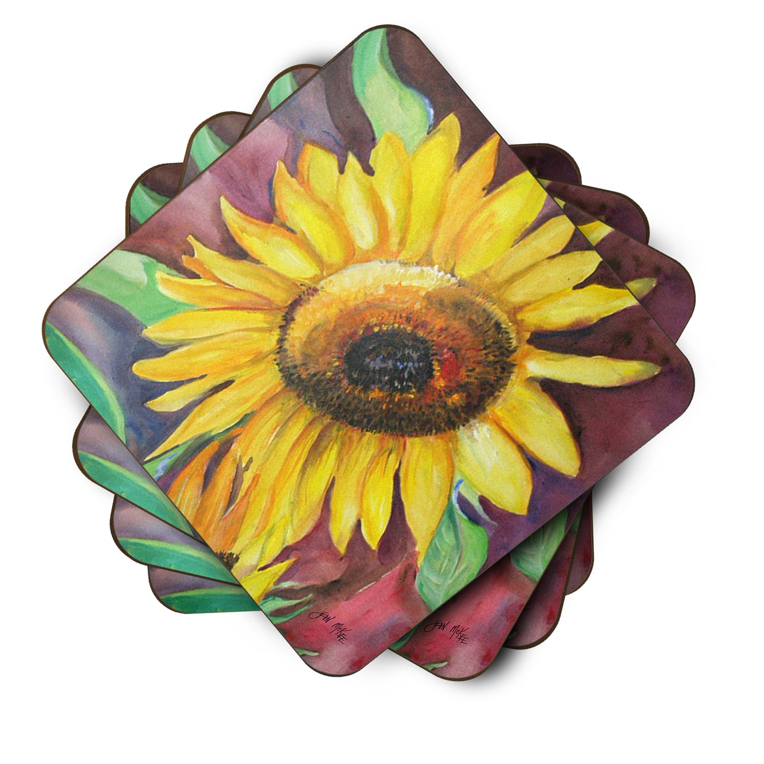 Set of 4 Sunflowers Foam Coasters JMK1268FC - the-store.com