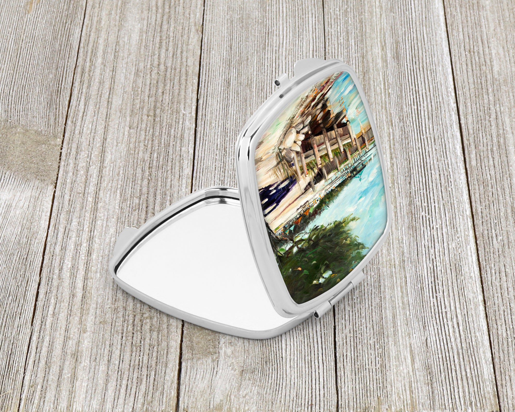 At the Pier Sailboats Compact Mirror JMK1273SCM  the-store.com.