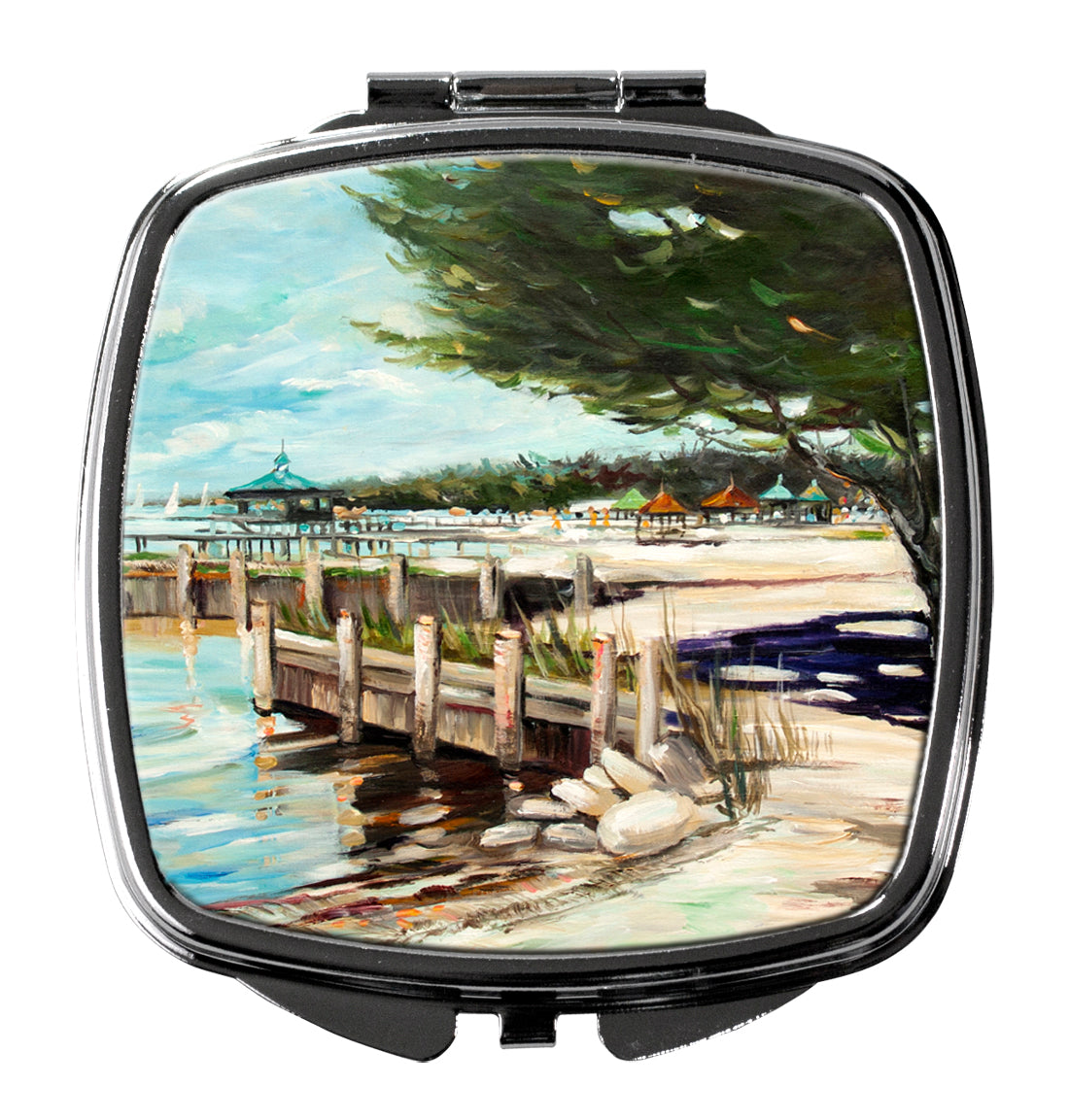 At the Pier Sailboats Compact Mirror JMK1273SCM  the-store.com.