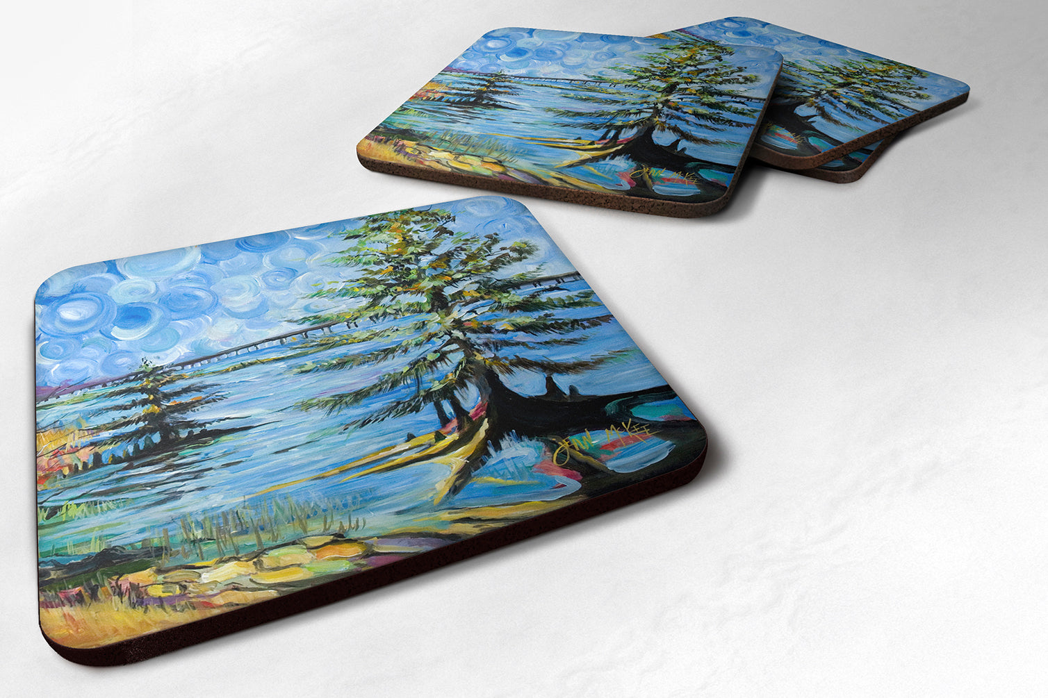 Set of 4 Life on the Causeway Foam Coasters JMK1275FC - the-store.com