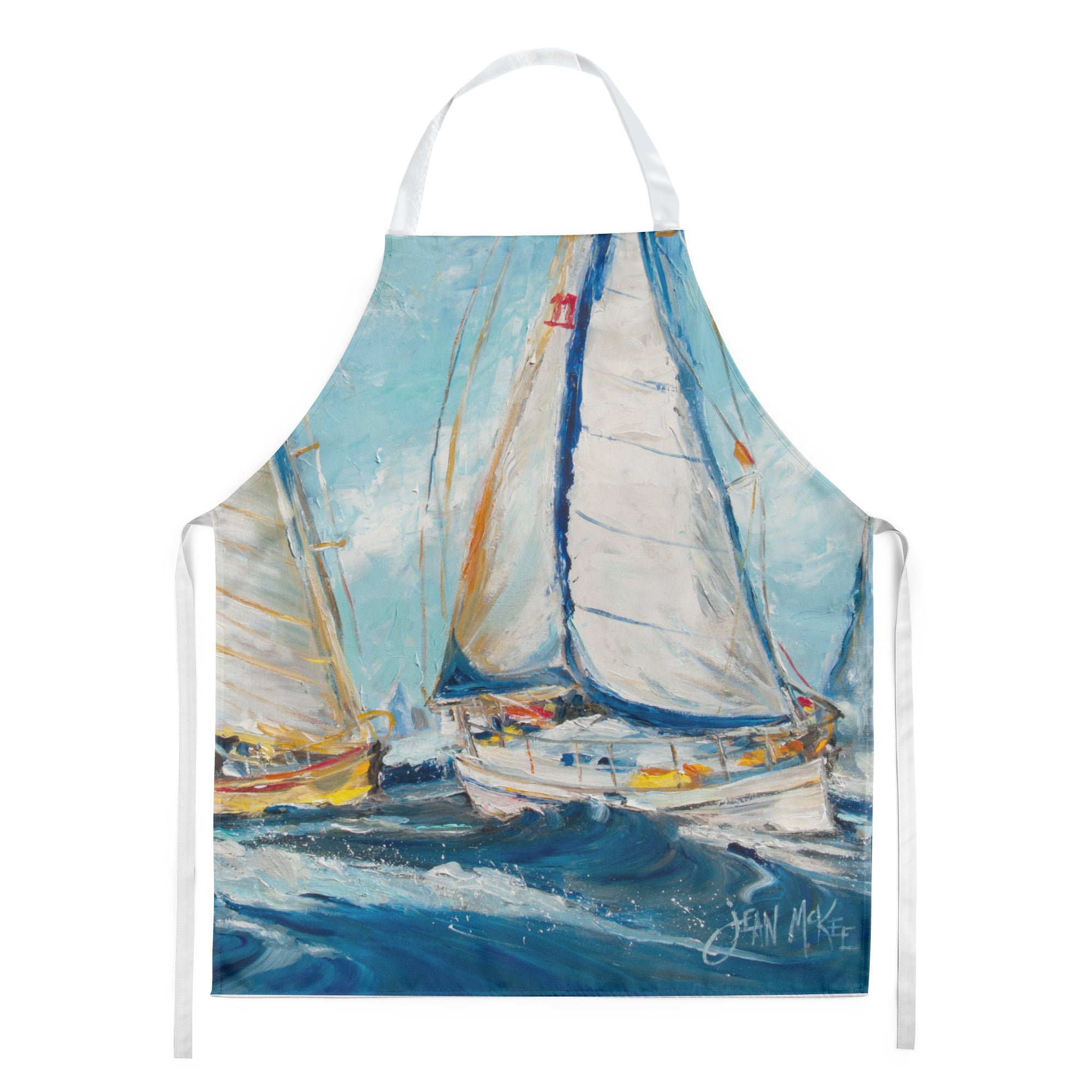 Roll me Over Sailboats Apron JMK1290APRON - the-store.com