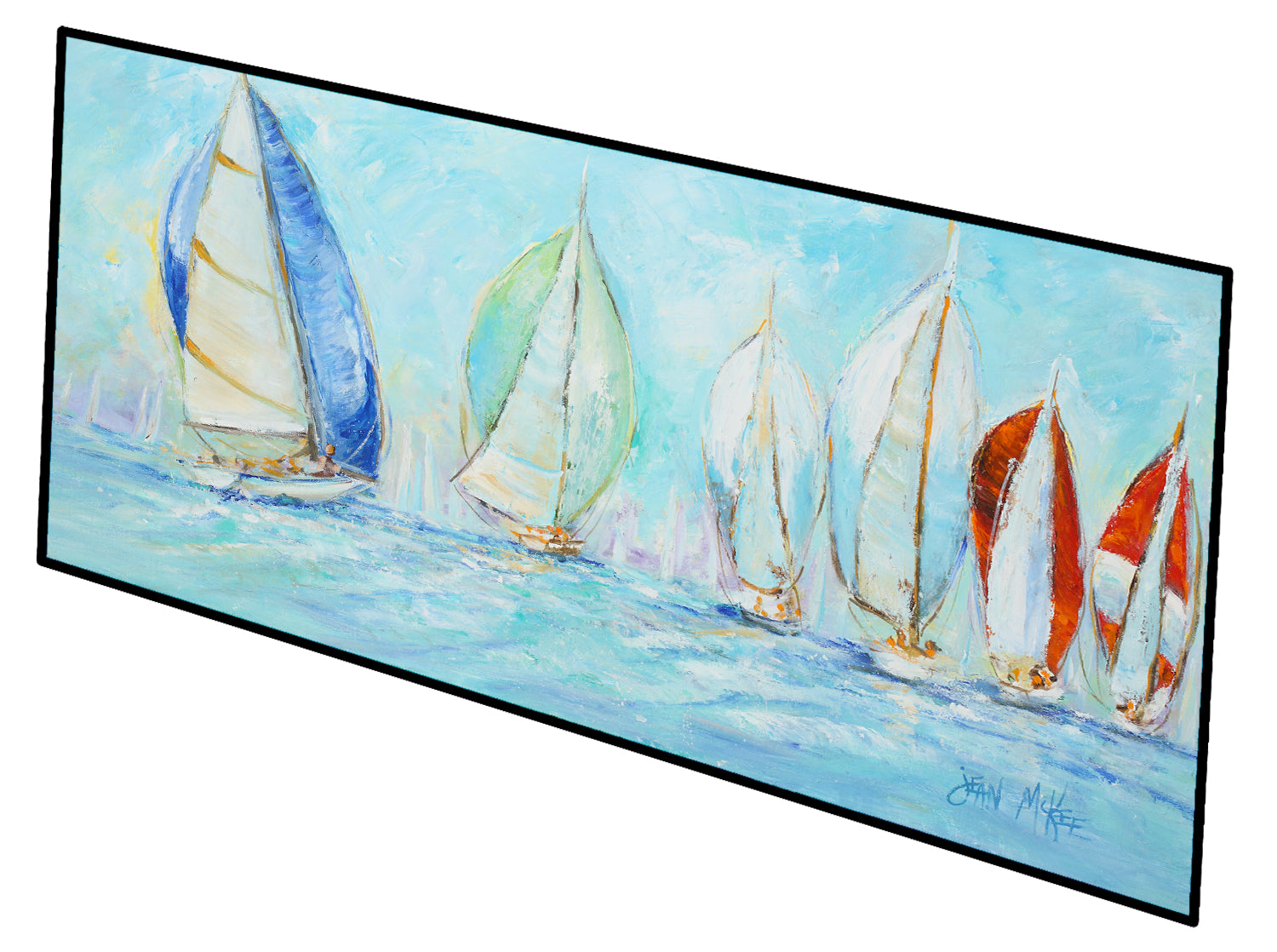 Sailboats Regatta Indoor or Outdoor Runner Mat 28x58 JMK1303HRM2858 - the-store.com