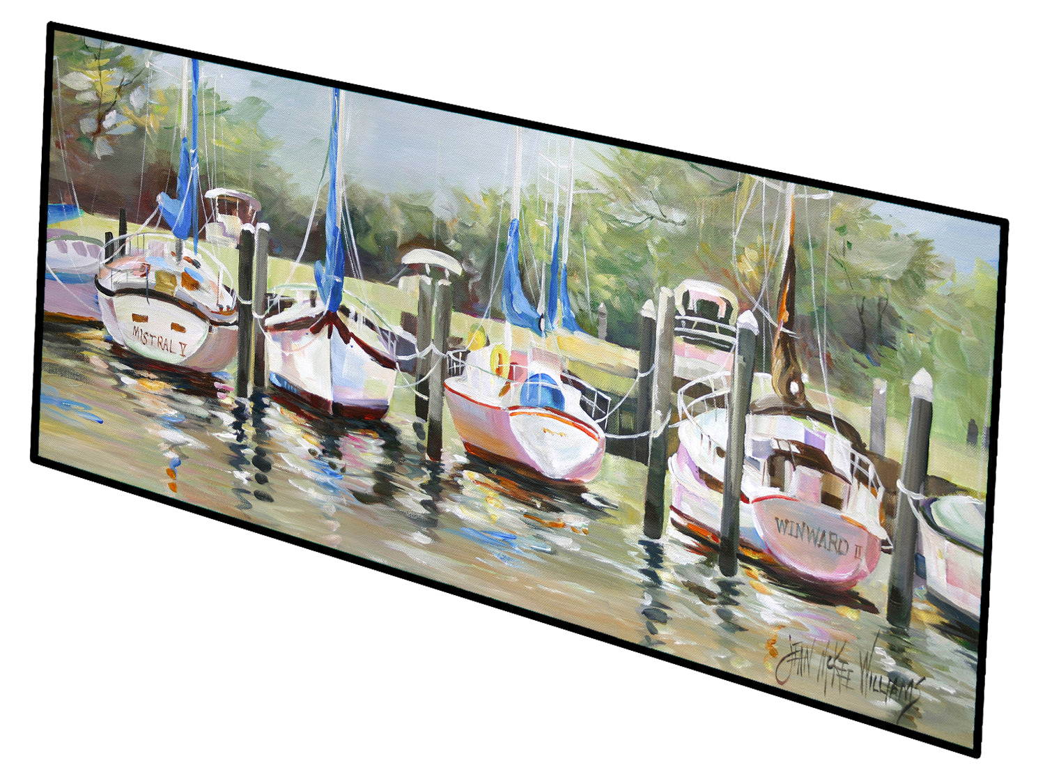 Sailboats Winward Indoor or Outdoor Runner Mat 28x58 JMK1326HRM2858 - the-store.com