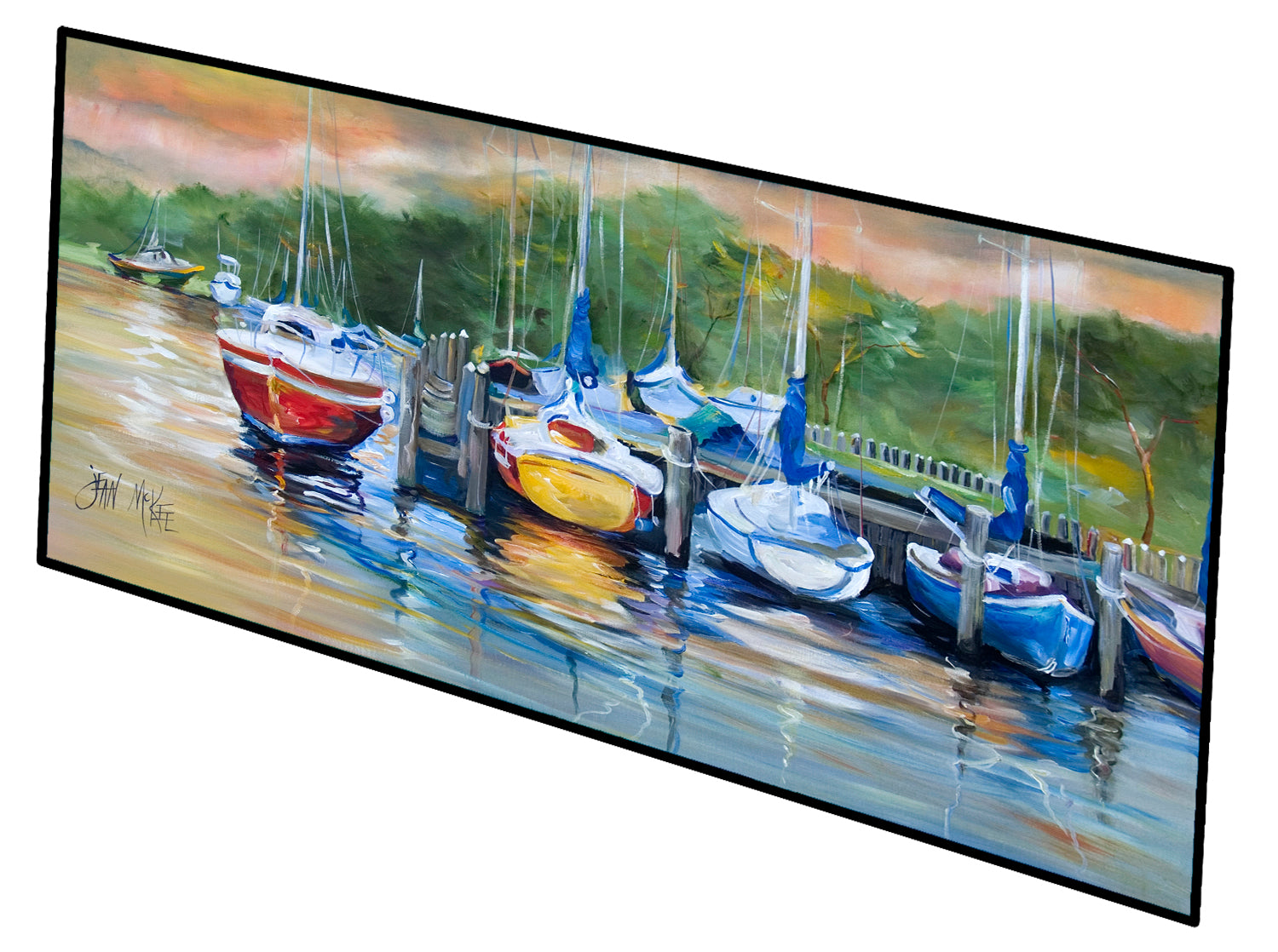 Sailboats Up the Creek Indoor or Outdoor Runner Mat 28x58 JMK1327HRM2858 - the-store.com