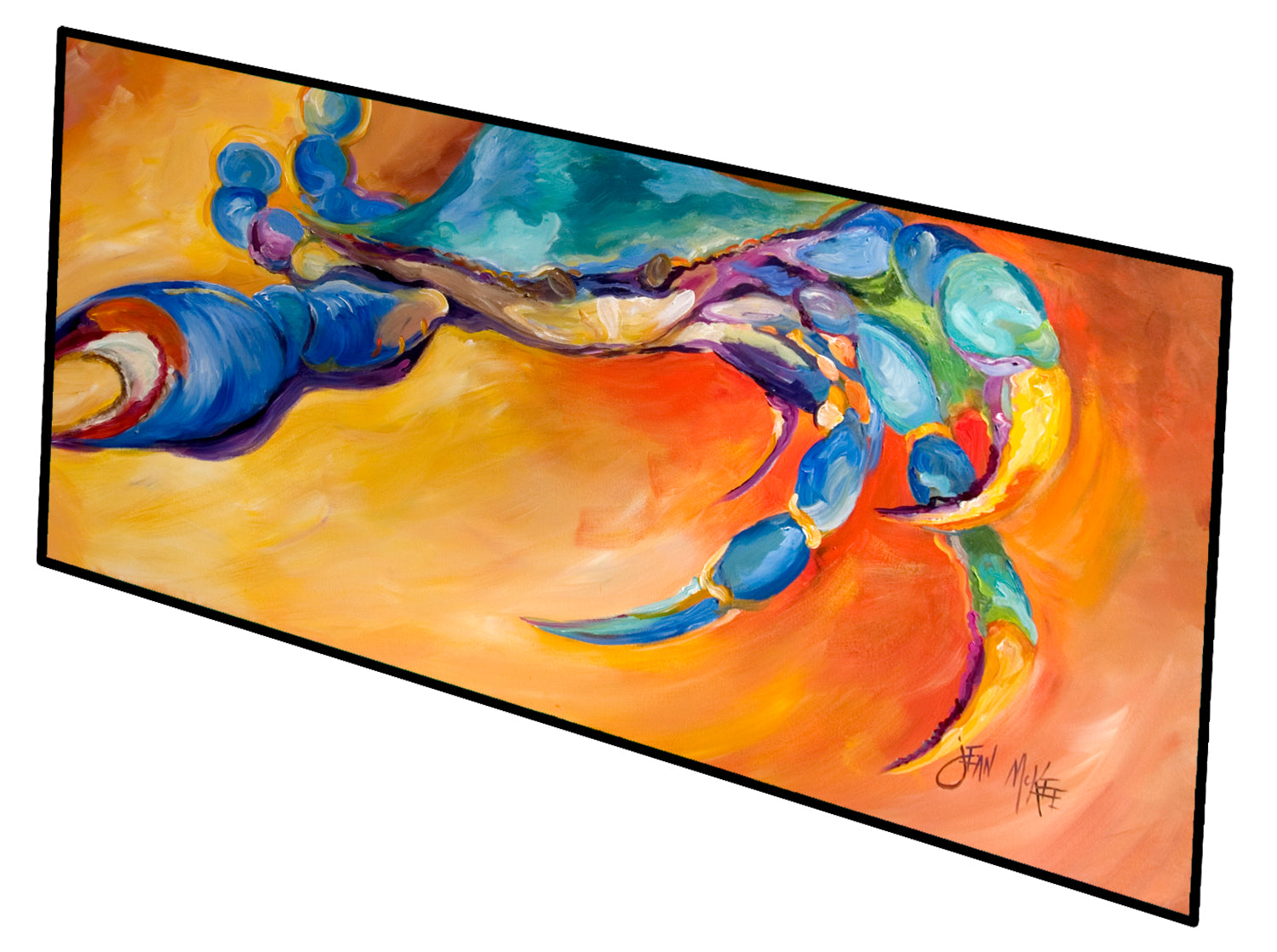 Blue Crab Orange Indoor or Outdoor Runner Mat 28x58 JMK1332HRM2858 - the-store.com