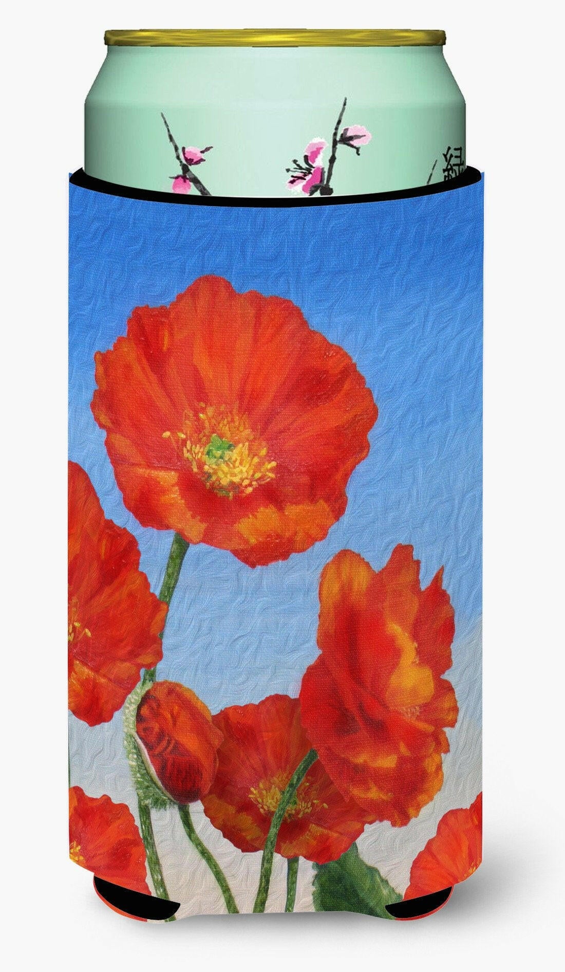 Poppies by Sinead Jones Tall Boy Beverage Insulator Hugger JOS0273TBC by Caroline's Treasures