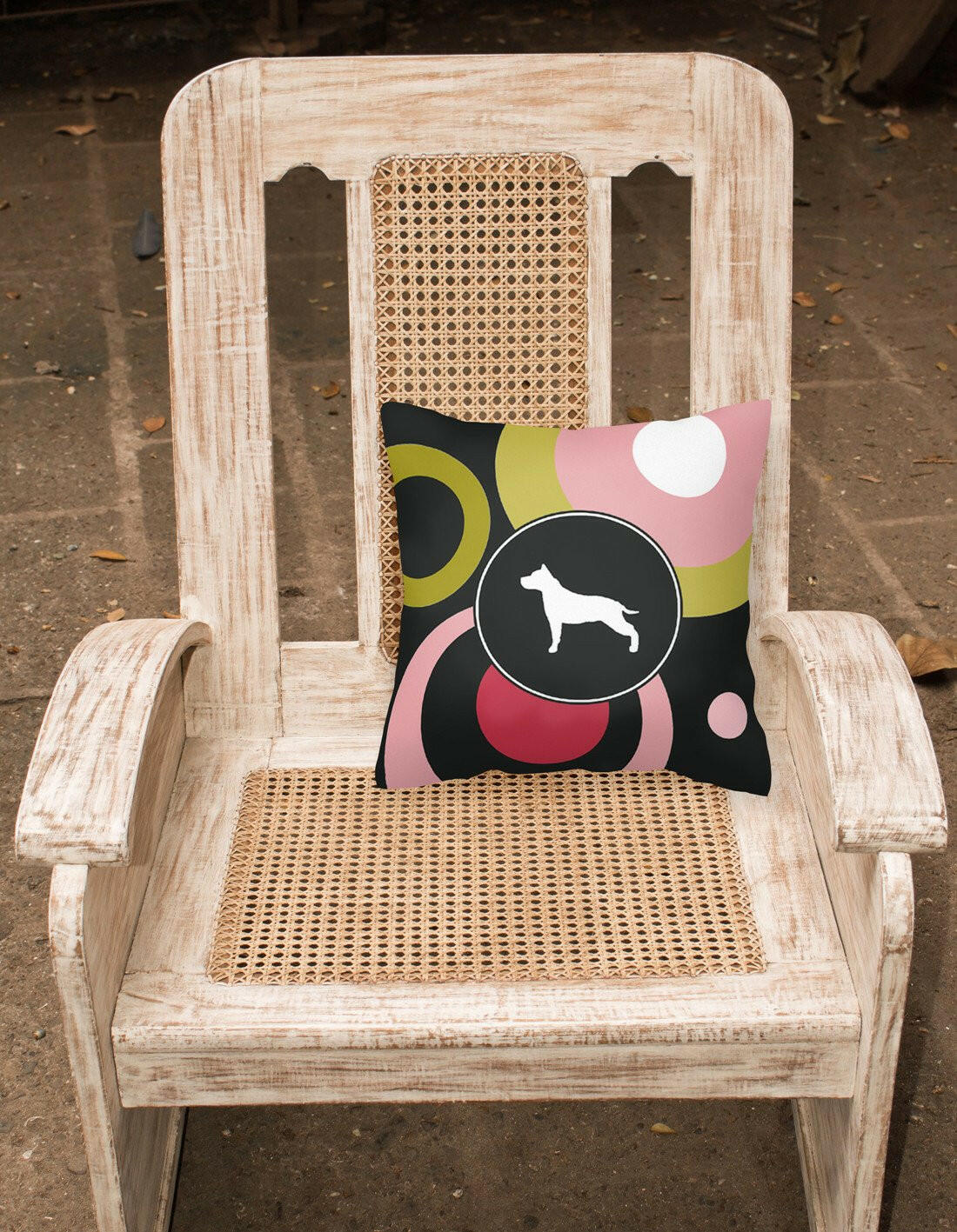 Staffie Decorative   Canvas Fabric Pillow by Caroline's Treasures