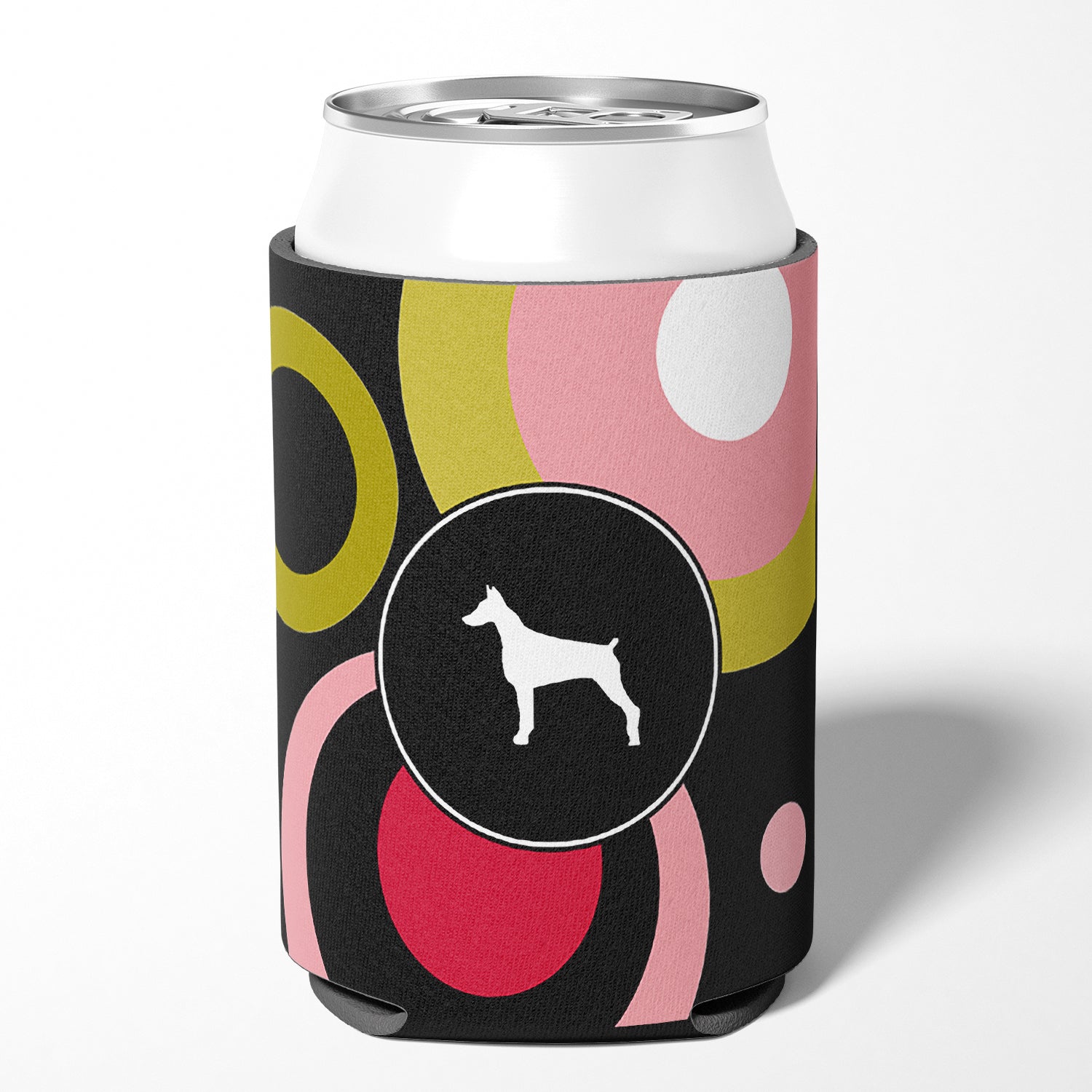 Doberman Can or Bottle Beverage Insulator Hugger.