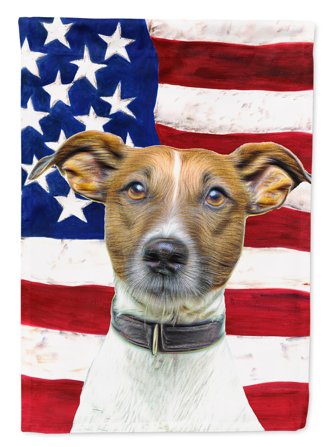 USA American Flag with Jack Russell Terrier Flag Canvas House Size KJ1155CHF  the-store.com.