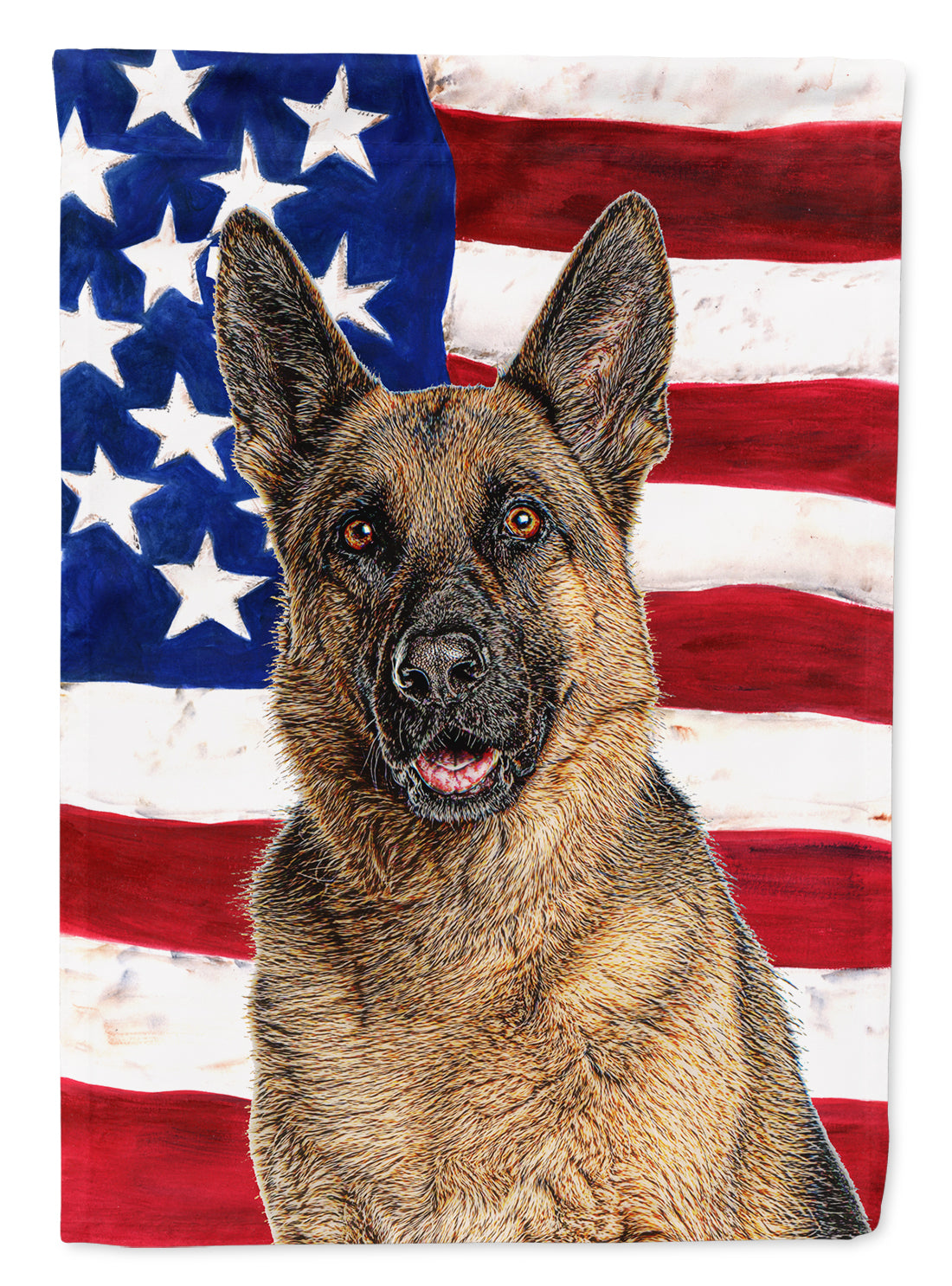 USA American Flag with German Shepherd Flag Canvas House Size KJ1159CHF  the-store.com.