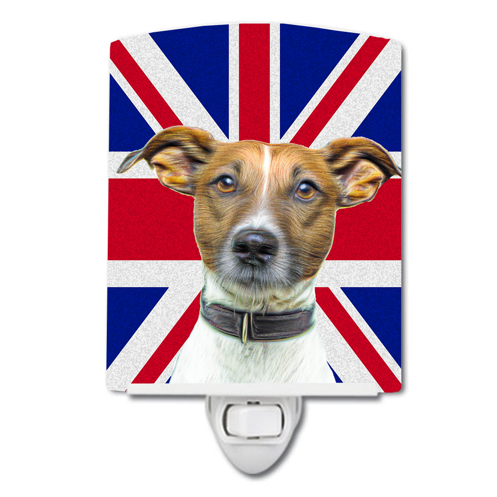 Jack Russell Terrier with English Union Jack British Flag Ceramic Night Light KJ1162CNL - the-store.com