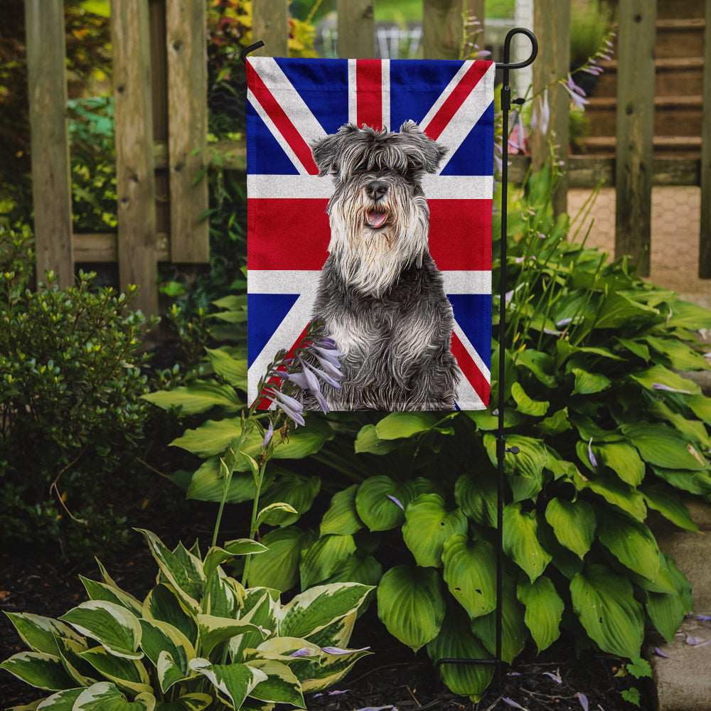 Schnauzer with English Union Jack British Flag Flag Garden Size KJ1164GF.