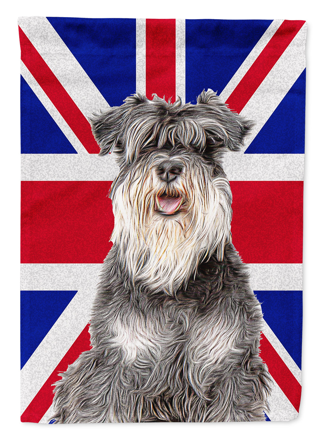 Schnauzer with English Union Jack British Flag Flag Garden Size KJ1164GF.