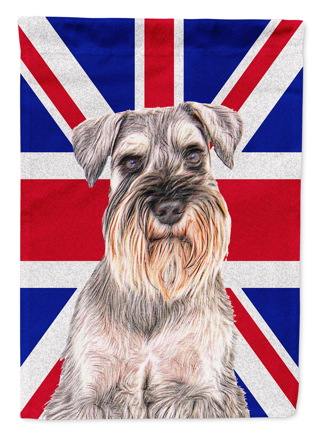 Schnauzer with English Union Jack British Flag Flag Garden Size KJ1165GF.