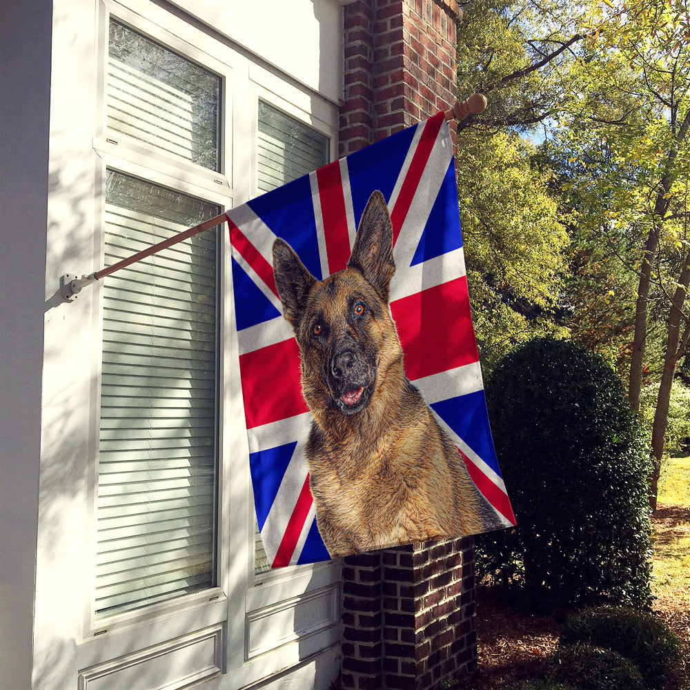 German Shepherd with English Union Jack British Flag Flag Canvas House Size KJ1166CHF  the-store.com.