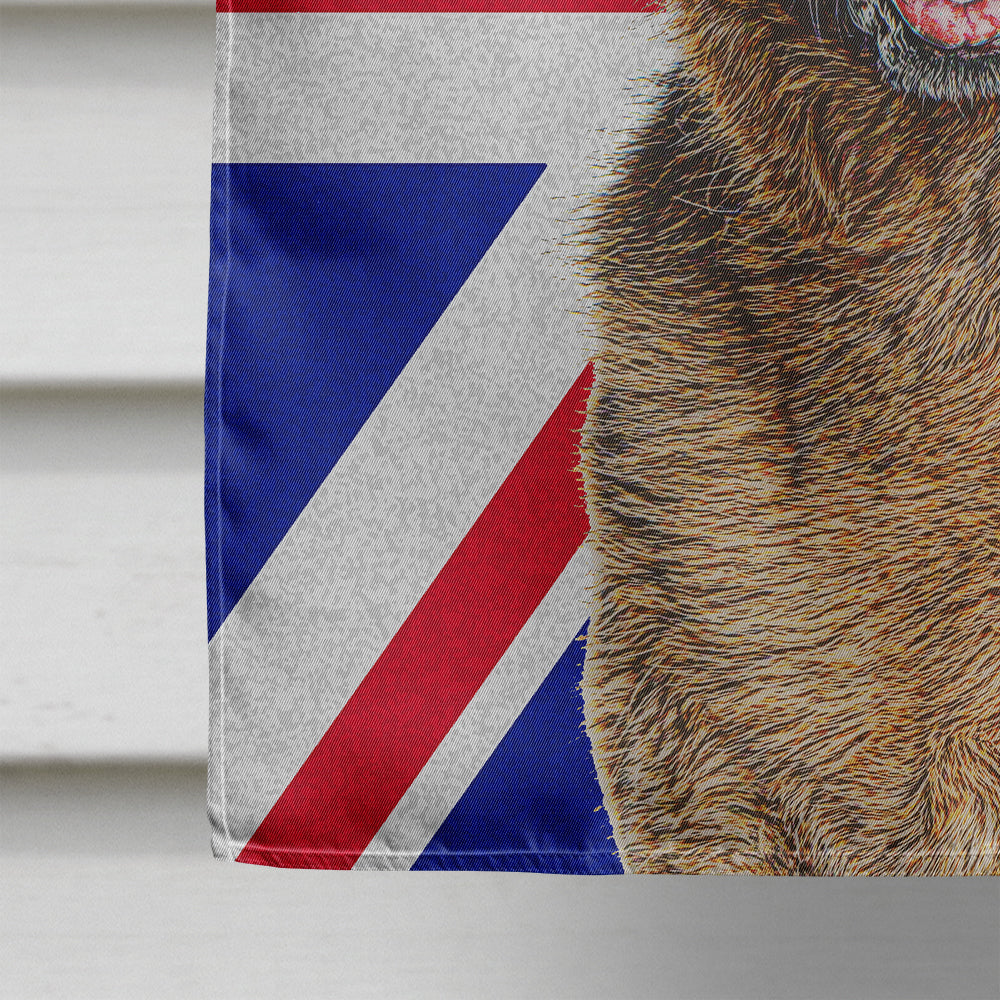 German Shepherd with English Union Jack British Flag Flag Canvas House Size KJ1166CHF  the-store.com.