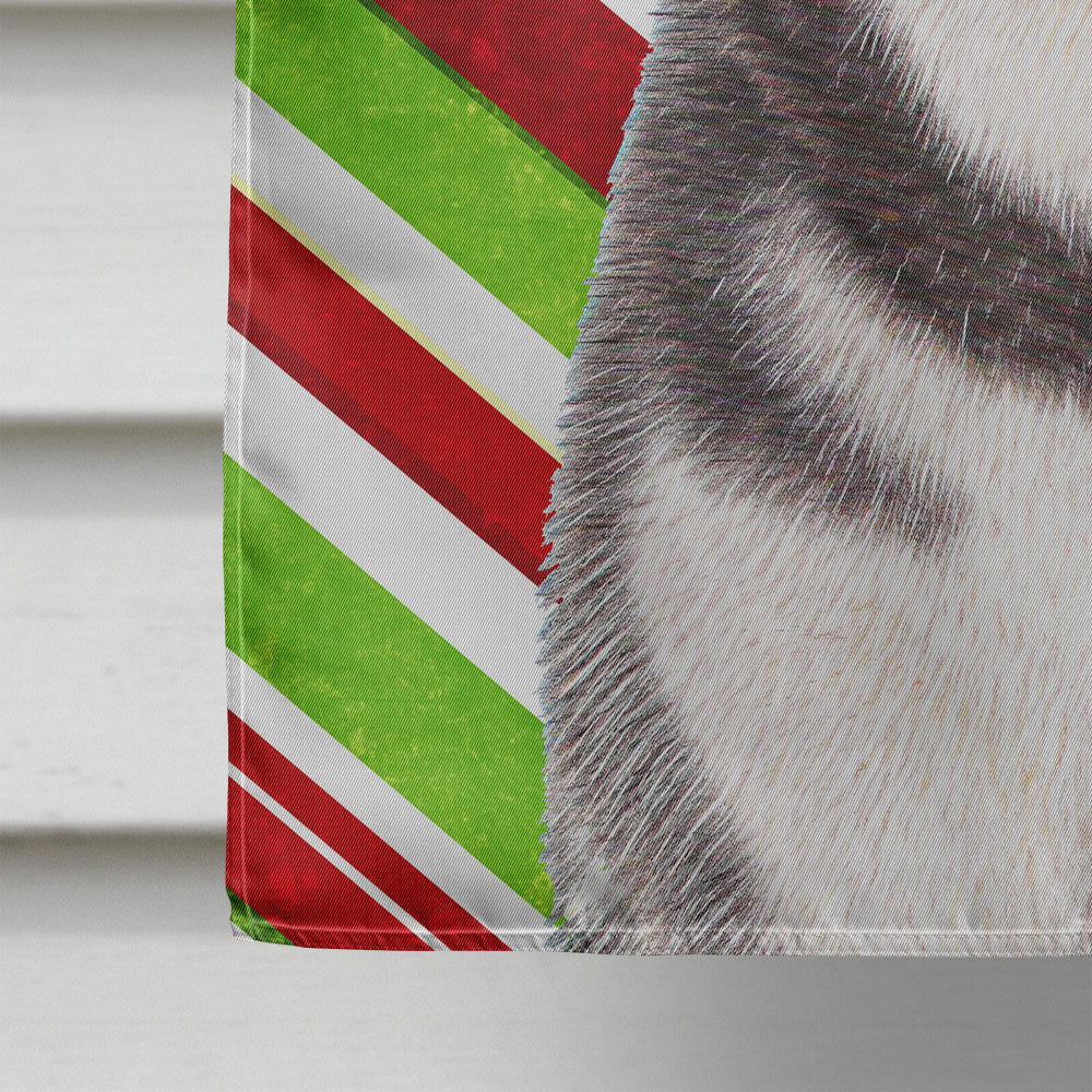 Candy Cane Holiday Christmas Alaskan Malamute Flag Canvas House Size KJ1168CHF  the-store.com.