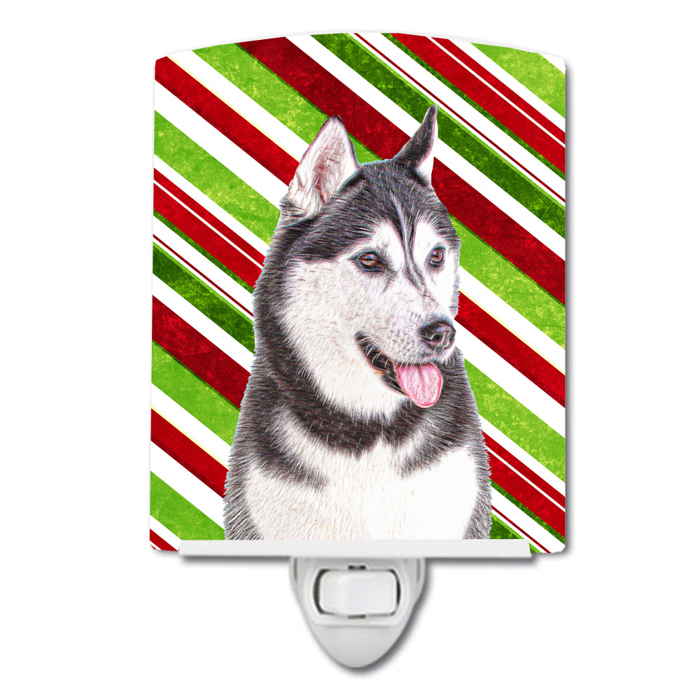 Candy Cane Holiday Christmas Alaskan Malamute Ceramic Night Light KJ1168CNL - the-store.com