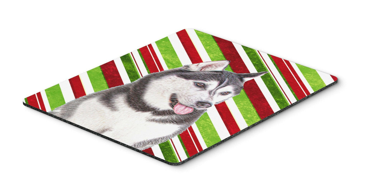 Candy Cane Holiday Christmas Alaskan Malamute Mouse Pad, Hot Pad or Trivet KJ1168MP by Caroline&#39;s Treasures