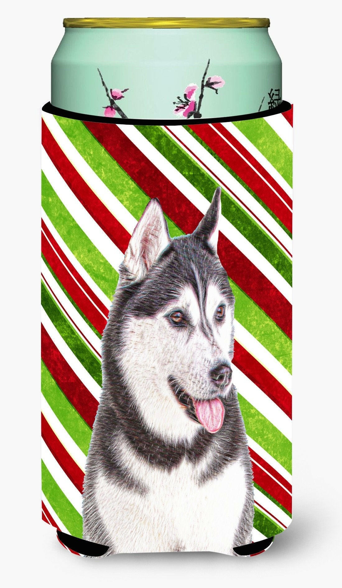 Candy Cane Holiday Christmas Alaskan Malamute Tall Boy Beverage Insulator Hugger KJ1168TBC by Caroline's Treasures