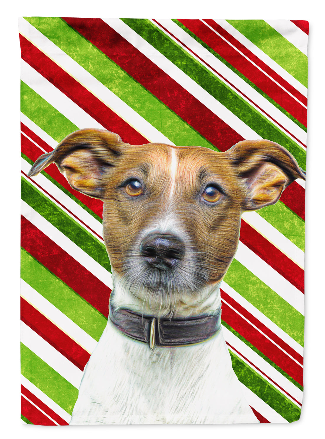 Candy Cane Holiday Christmas Jack Russell Terrier Flag Garden Size KJ1169GF.