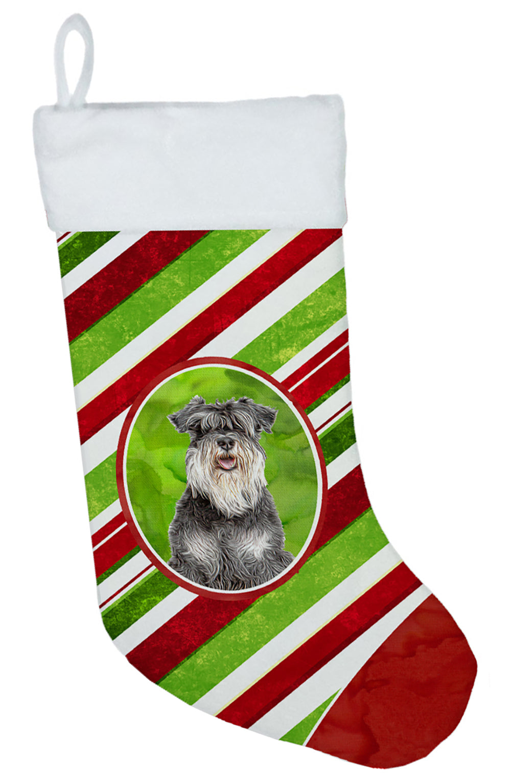 Candy Cane Holiday Christmas Schnauzer Christmas Stocking KJ1171CS  the-store.com.