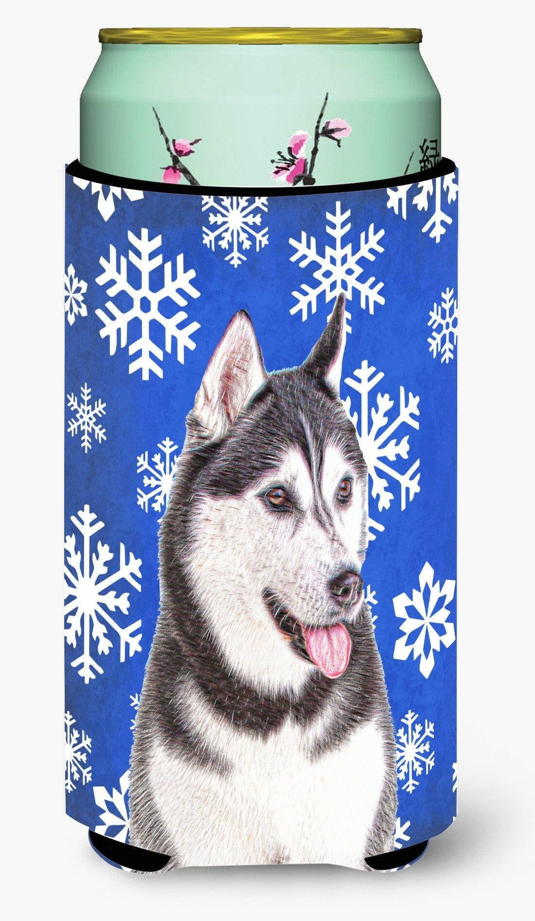 Winter Snowflakes Holiday Alaskan Malamute Tall Boy Beverage Insulator Hugger KJ1175TBC by Caroline's Treasures