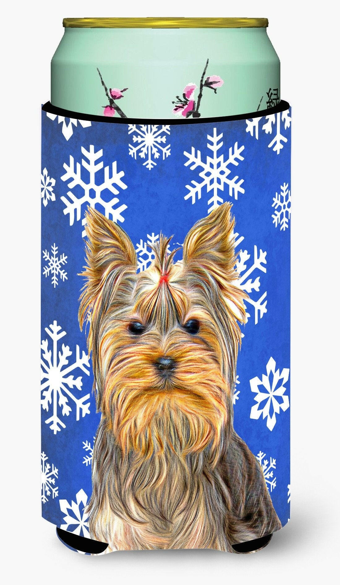 Winter Snowflakes Holiday Yorkie / Yorkshire Terrier Tall Boy Beverage Insulator Hugger KJ1177TBC by Caroline's Treasures