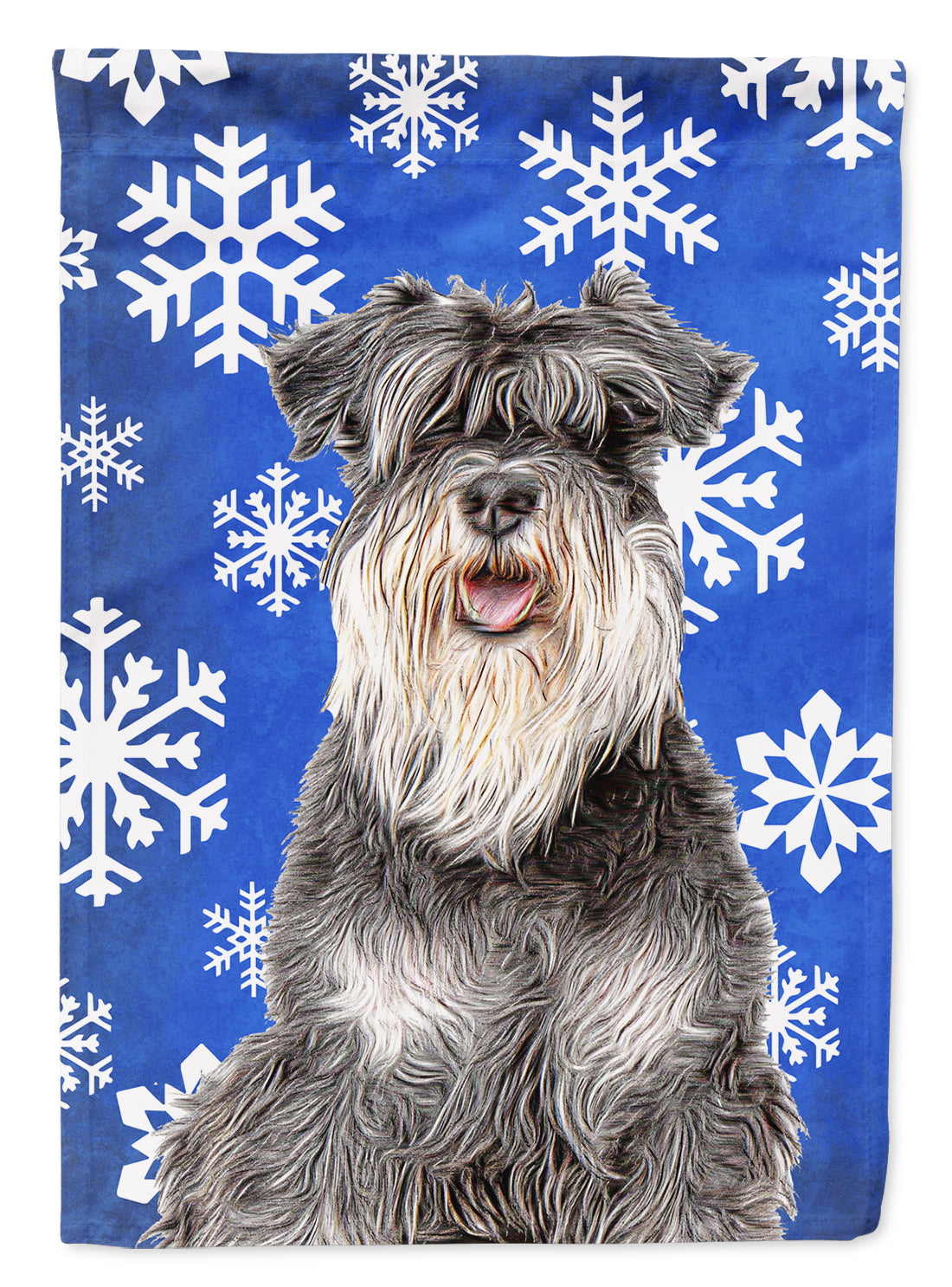 Winter Snowflakes Holiday Schnauzer Flag Garden Size KJ1178GF.