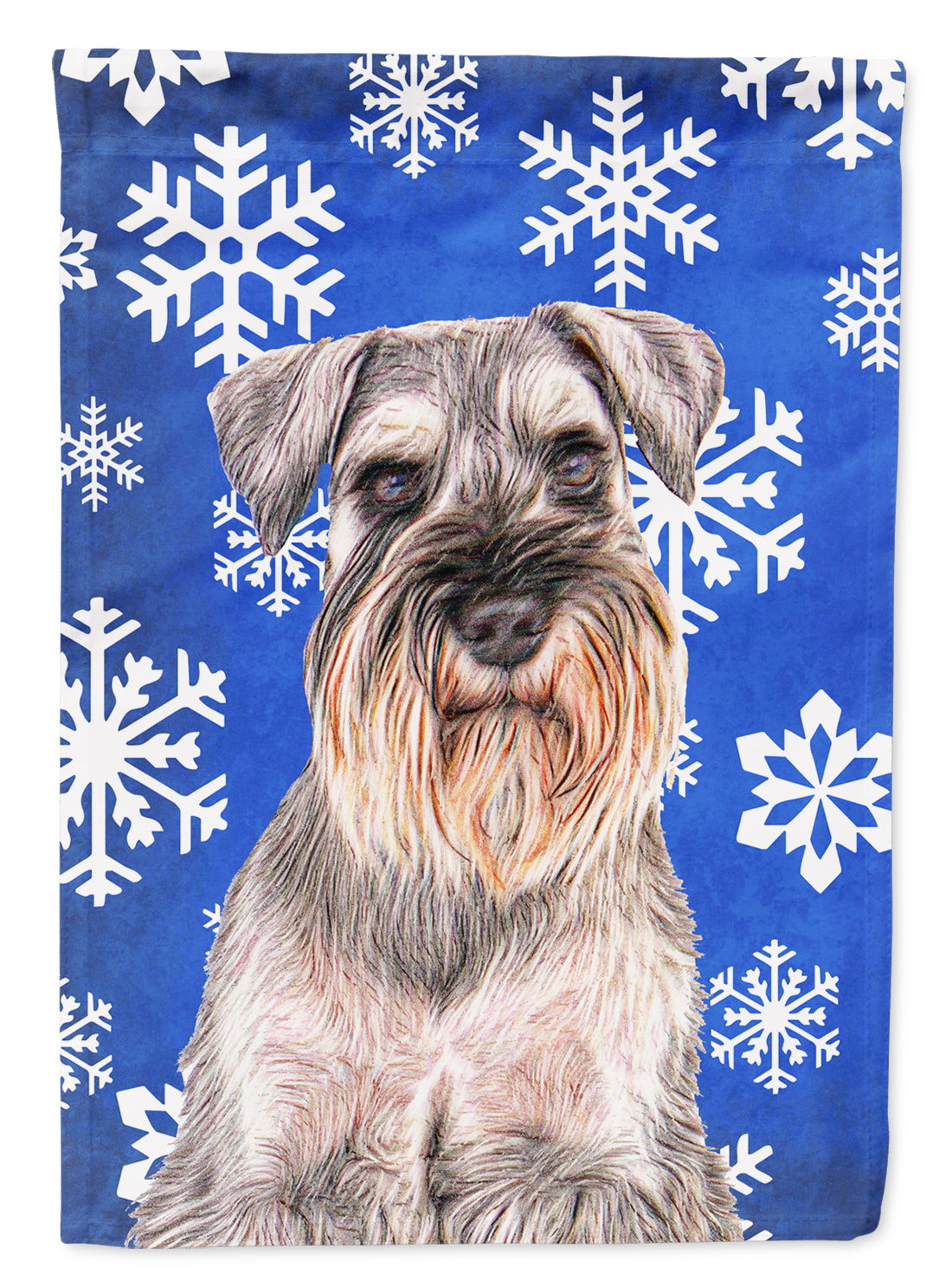 Winter Snowflakes Holiday Schnauzer Flag Garden Size KJ1179GF.