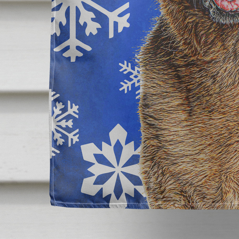 Winter Snowflakes Holiday German Shepherd Flag Canvas House Size KJ1180CHF  the-store.com.